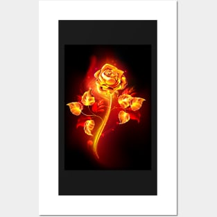 Fire Rose Posters and Art